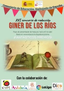 Plakat konkursu języka hiszpańskiego Giner de los Ríos