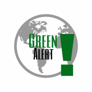 plakat przedstawiający kulę ziemska i napis green alert