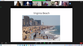 widok na ekran komputera z widokiem na plażę